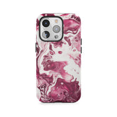 Karmozijnrode marmeren stroom