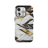 Noir & Goud Chevron Marmer