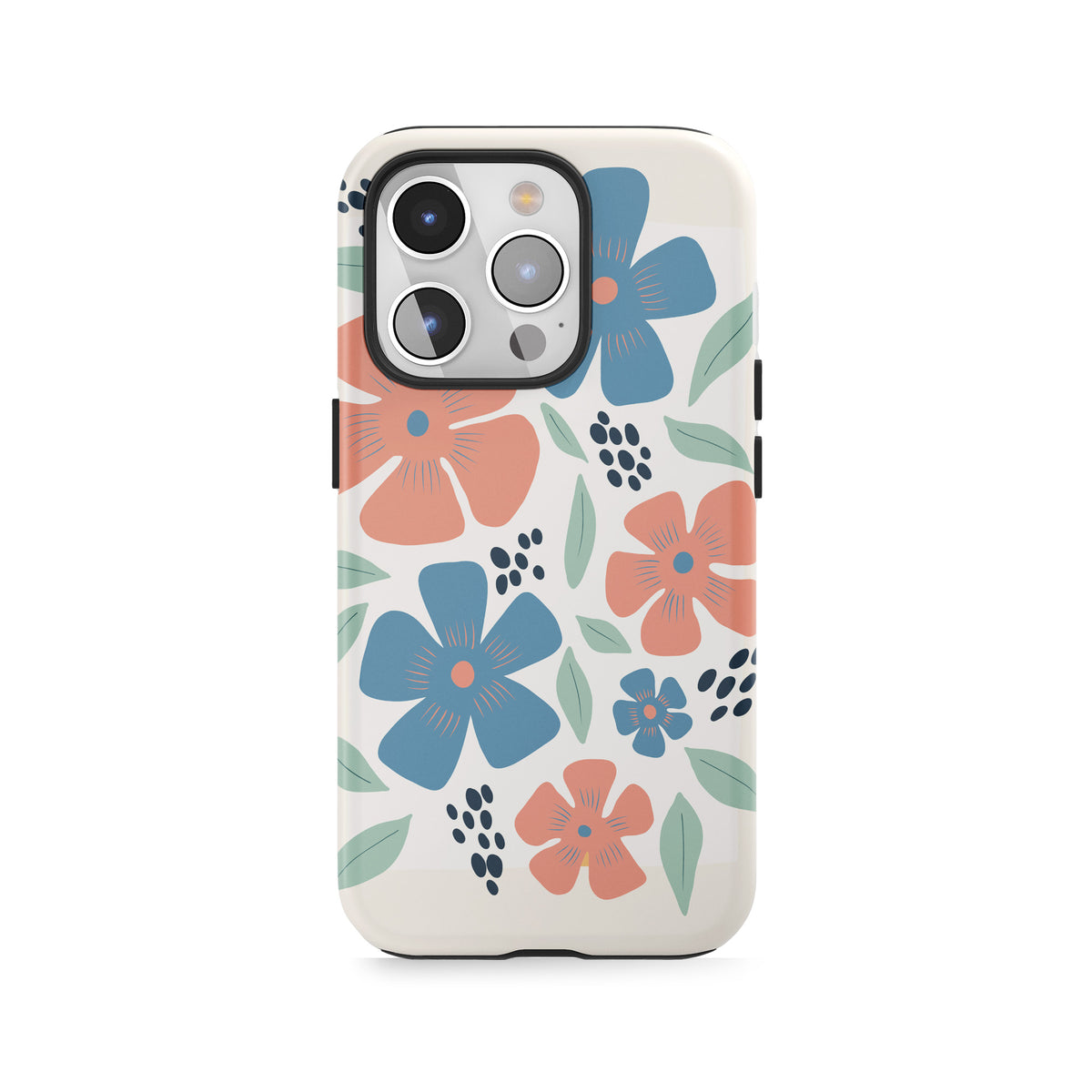 Coral & Blue Blooms