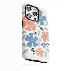 Coral & Blue Blooms