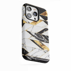 Noir & Gold Chevron Marble
