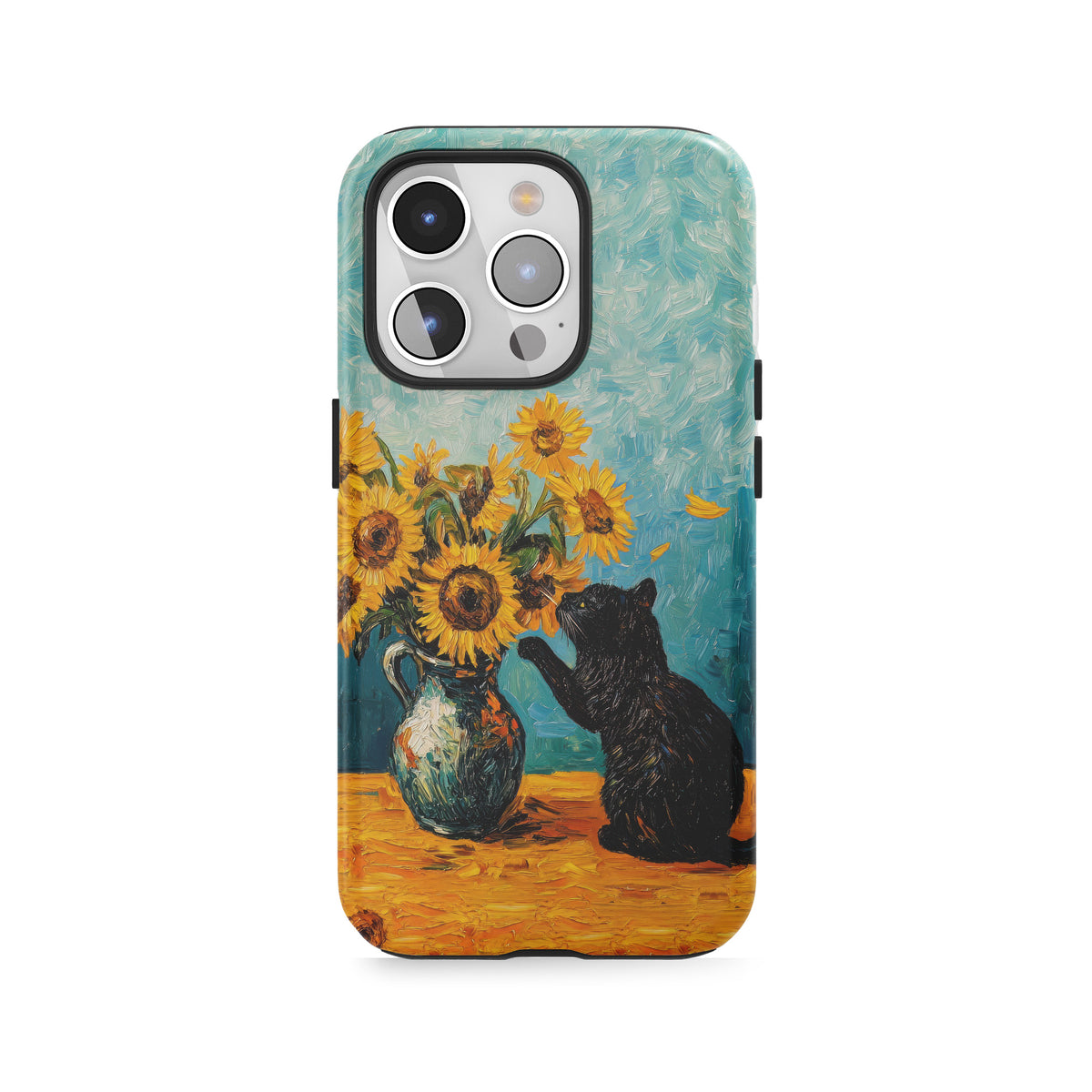 Starry Sunflowers & Cat
